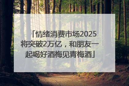 情绪消费市场2025将突破2万亿，和朋友一起喝好酒梅见青梅酒