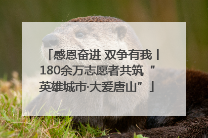 感恩奋进 双争有我丨180余万志愿者共筑“英雄城市·大爱唐山”