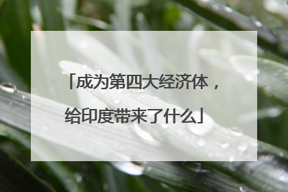 成为第四大经济体，给印度带来了什么