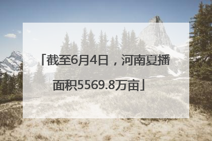 截至6月4日，河南夏播面积5569.8万亩