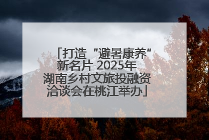 打造“避暑康养”新名片 2025年湖南乡村文旅投融资洽谈会在桃江举办