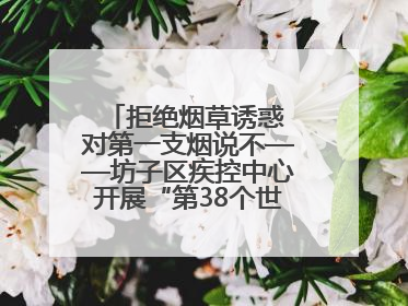 拒绝烟草诱惑 对第一支烟说不——坊子区疾控中心开展“第38个世界无烟日”系列宣传义诊活动