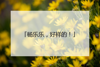 杨乐乐，好样的！