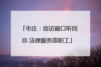 枣庄：信访窗口听民意 法律服务惠职工
