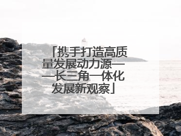 携手打造高质量发展动力源——长三角一体化发展新观察