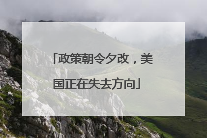 政策朝令夕改，美国正在失去方向
