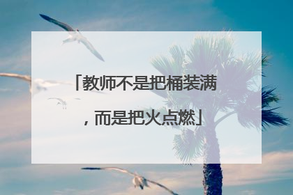 教师不是把桶装满，而是把火点燃