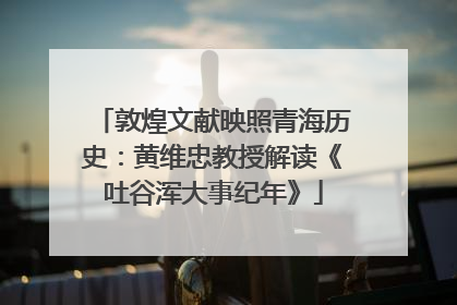 敦煌文献映照青海历史：黄维忠教授解读《吐谷浑大事纪年》