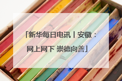 新华每日电讯丨安徽：网上网下 崇德向善