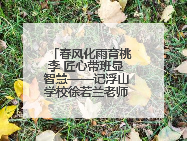 春风化雨育桃李 匠心带班显智慧——记浮山学校徐若兰老师的育人之路
