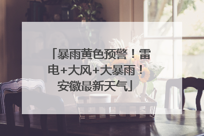 暴雨黄色预警！雷电+大风+大暴雨！安徽最新天气