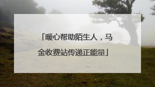 暖心帮助陌生人，马金收费站传递正能量