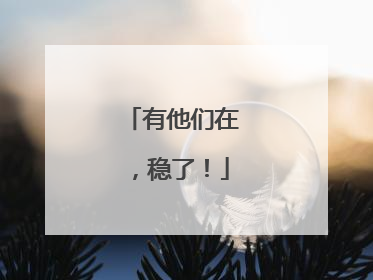 有他们在，稳了！