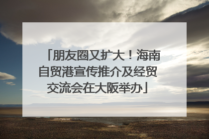 朋友圈又扩大！海南自贸港宣传推介及经贸交流会在大阪举办