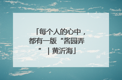 每个人的心中，都有一版“酱园弄”｜黄沂海
