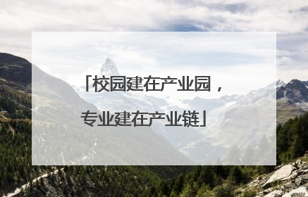 校园建在产业园，专业建在产业链