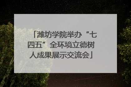 潍坊学院举办“七四五”全环境立德树人成果展示交流会