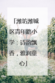 潍坊潍城区青年路小学：诗韵飘香，雅润童心