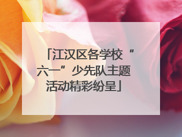 江汉区各学校“六一”少先队主题活动精彩纷呈