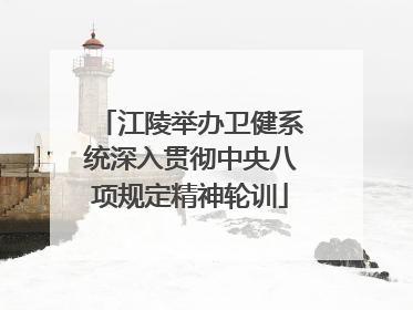 江陵举办卫健系统深入贯彻中央八项规定精神轮训
