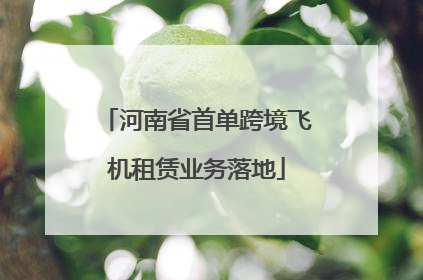 河南省首单跨境飞机租赁业务落地