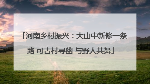 河南乡村振兴：大山中新修一条路 可古村寻幽 与野人共舞