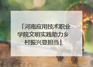河南应用技术职业学院文明实践助力乡村振兴显担当