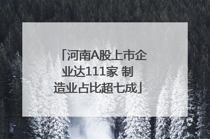 河南A股上市企业达111家 制造业占比超七成