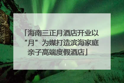 海南三正月酒店开业以“月”为媒打造滨海家庭亲子高端度假酒店