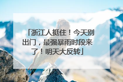 浙江人挺住！今天别出门，最强暴雨时段来了！明天大反转