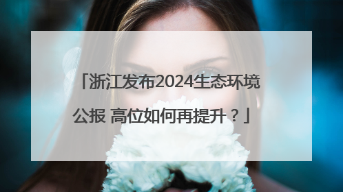 浙江发布2024生态环境公报 高位如何再提升？