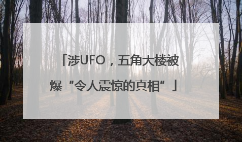 涉UFO，五角大楼被爆“令人震惊的真相”
