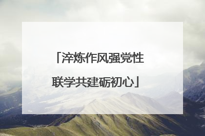 淬炼作风强党性 联学共建砺初心