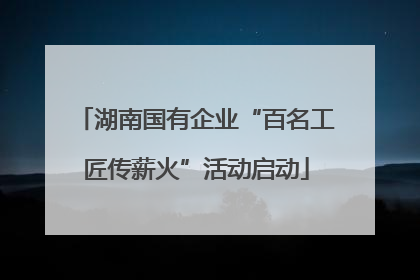 湖南国有企业“百名工匠传薪火”活动启动