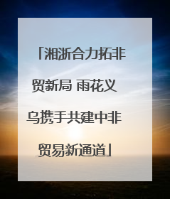 湘浙合力拓非贸新局 雨花义乌携手共建中非贸易新通道