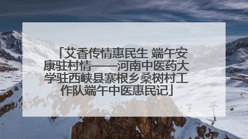 艾香传情惠民生 端午安康驻村情——河南中医药大学驻西峡县寨根乡桑树村工作队端午中医惠民记