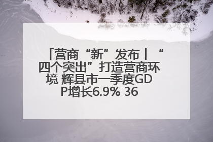 营商“新”发布丨“四个突出”打造营商环境 辉县市一季度GDP增长6.9% 36个重点项目落地