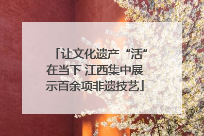 让文化遗产“活”在当下 江西集中展示百余项非遗技艺