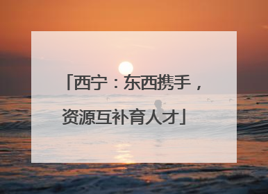 西宁：东西携手，资源互补育人才