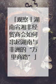 观察丨湖南省湘非经贸商会如何串起湖南与非洲的“万里商路”