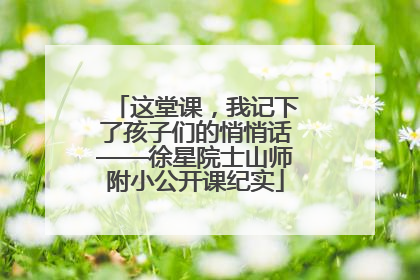 这堂课，我记下了孩子们的悄悄话——徐星院士山师附小公开课纪实