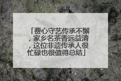 费心守艺传承不懈，家乡名茶香远益清，这位非遗传承人很忙碌也很值得总结