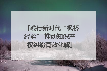 践行新时代“枫桥经验” 推动知识产权纠纷高效化解