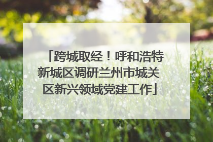 跨城取经！呼和浩特新城区调研兰州市城关区新兴领域党建工作