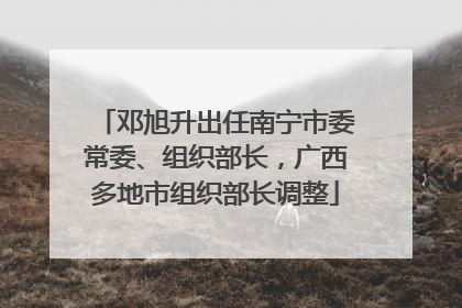 邓旭升出任南宁市委常委、组织部长，广西多地市组织部长调整