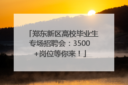 郑东新区高校毕业生专场招聘会：3500+岗位等你来！