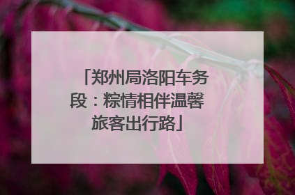 郑州局洛阳车务段：粽情相伴温馨旅客出行路