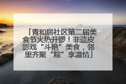 青和居社区第二届美食节火热开锣！非遗皮影戏“斗艳”美食，邻里齐聚“粽”享温情