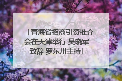 青海省招商引资推介会在天津举行 吴晓军致辞 罗东川主持