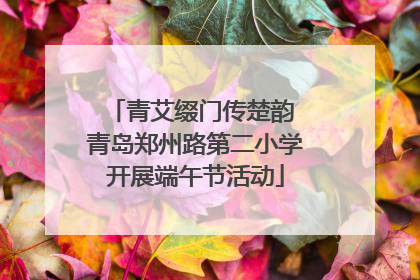 青艾缀门传楚韵 青岛郑州路第二小学开展端午节活动